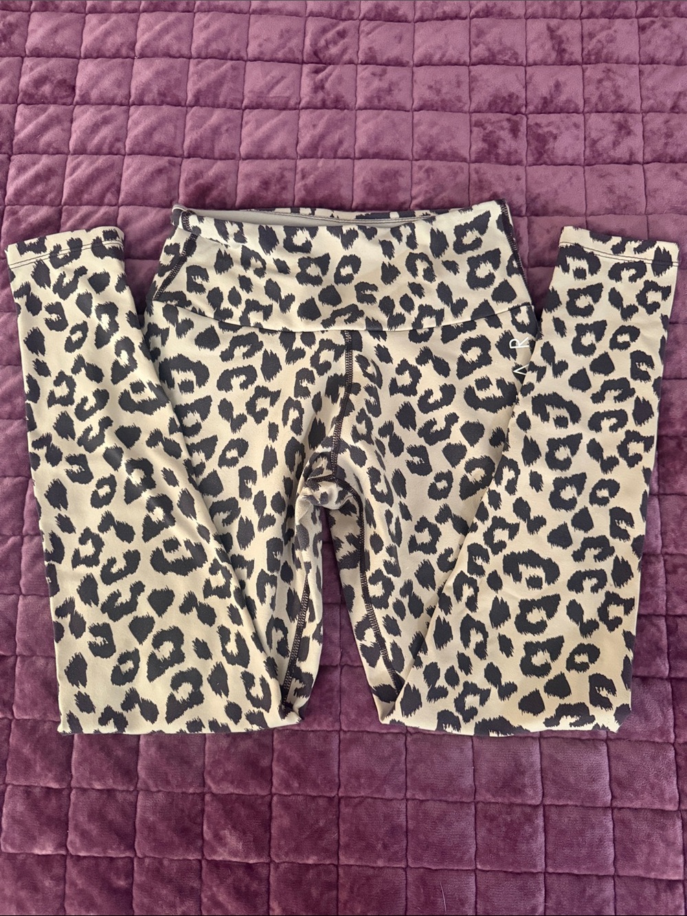 Ryderwear Cream and Black Leopard High-Rise Leggings